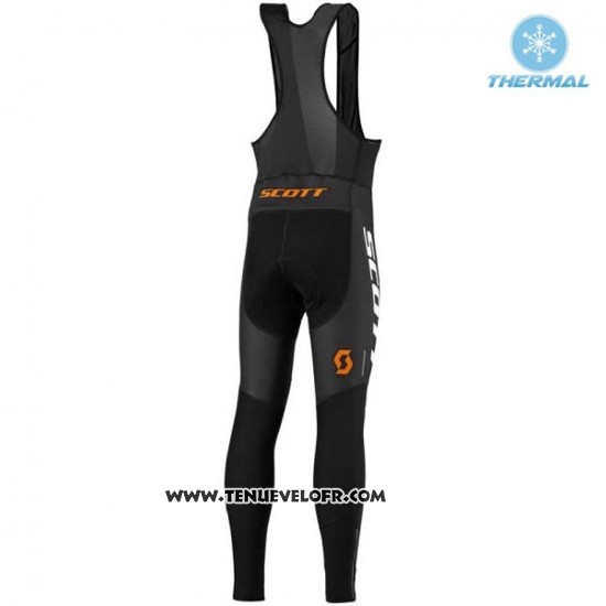 2016 Maillot Ciclismo Scott Noir et Bleu Manches Longues et Cuissard