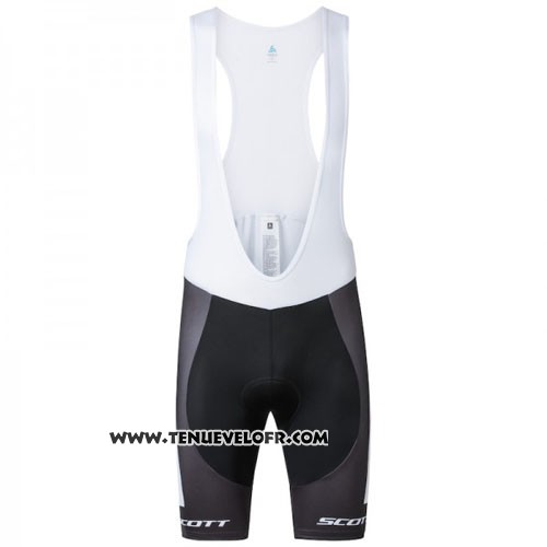 2016 Maillot Ciclismo Scott Noir et Jaune Manches Courtes et Cuissard