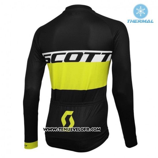 2016 Maillot Ciclismo Scott Noir et Jaune Manches Longues et Cuissard