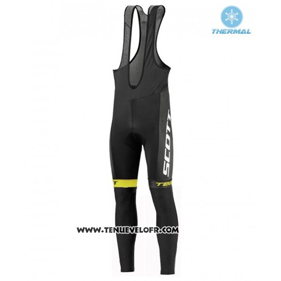 2016 Maillot Ciclismo Scott Noir et Jaune Manches Longues et Cuissard
