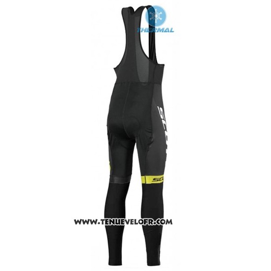2016 Maillot Ciclismo Scott Noir et Jaune Manches Longues et Cuissard