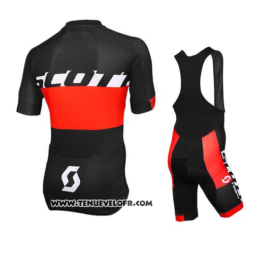 2016 Maillot Ciclismo Scott Noir et Rouge Manches Courtes et Cuissard