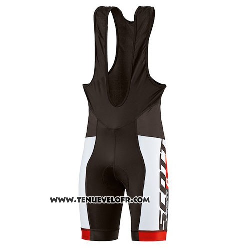 2016 Maillot Ciclismo Scott Noir et Rouge Manches Courtes et Cuissard