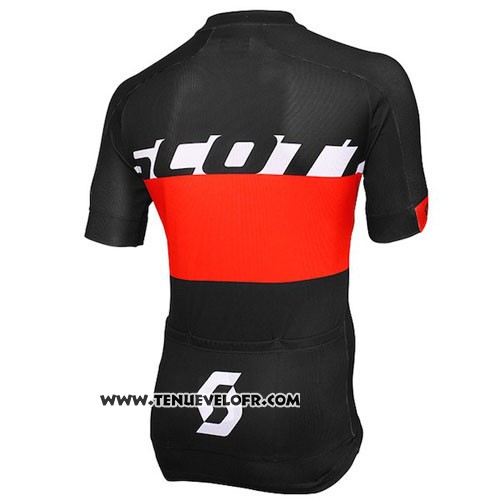 2016 Maillot Ciclismo Scott Noir et Rouge Manches Courtes et Cuissard