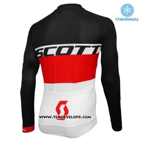 2016 Maillot Ciclismo Scott Noir et Rouge Manches Longues et Cuissard