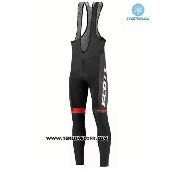 2016 Maillot Ciclismo Scott Noir et Rouge Manches Longues et Cuissard