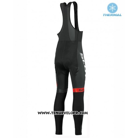 2016 Maillot Ciclismo Scott Noir et Rouge Manches Longues et Cuissard