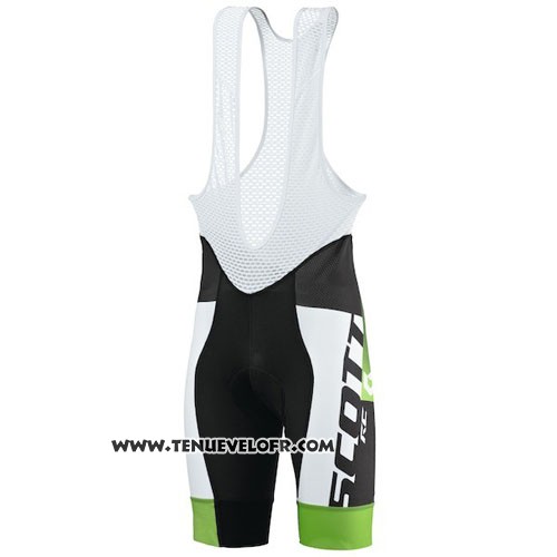 2016 Maillot Ciclismo Scott Noir et Vert Manches Courtes et Cuissard