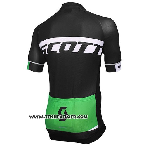 2016 Maillot Ciclismo Scott Noir et Vert Manches Courtes et Cuissard