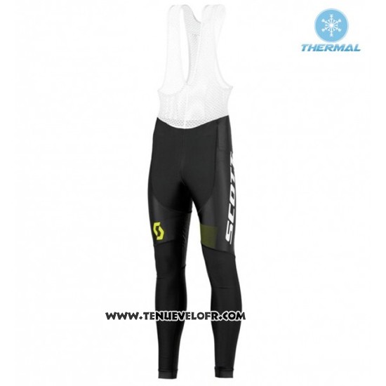2016 Maillot Ciclismo Scott Noir et Vert Manches Longues et Cuissard