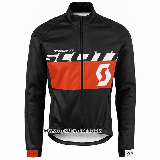 2016 Maillot Ciclismo Scott Orange et Noir Manches Longues et Cuissard