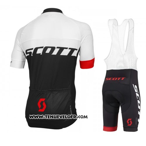 2016 Maillot Ciclismo Scott Rouge et Blanc Manches Courtes et Cuissard