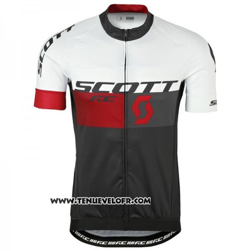 2016 Maillot Ciclismo Scott Rouge et Blanc Manches Courtes et Cuissard