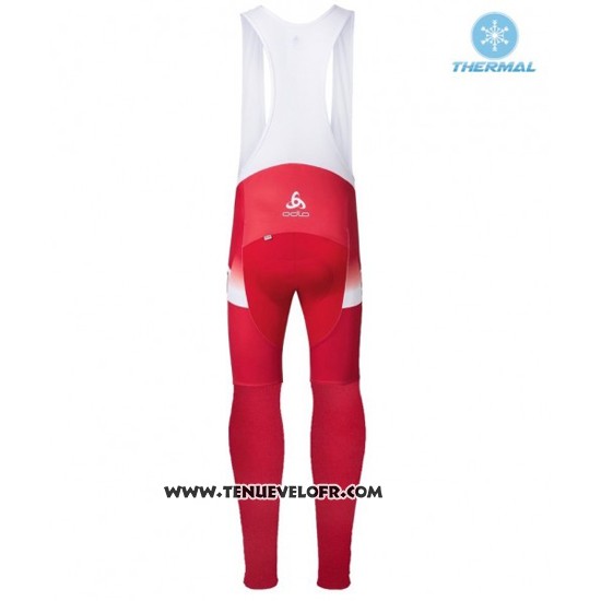 2016 Maillot Ciclismo Scott Rouge et Blanc Manches Longues et Cuissard