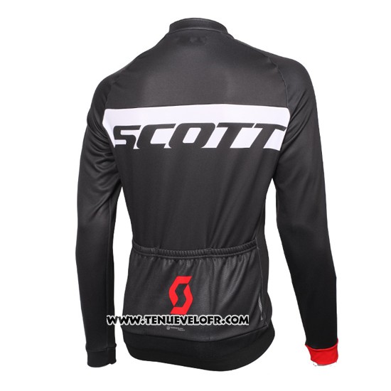 2016 Maillot Ciclismo Scott Rouge et Noir Manches Longues et Cuissard
