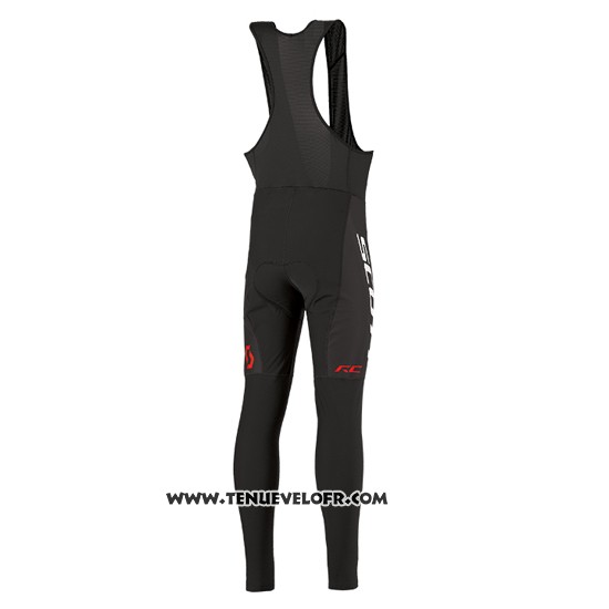 2016 Maillot Ciclismo Scott Rouge et Noir Manches Longues et Cuissard