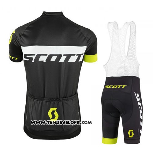 2016 Maillot Ciclismo Scott Vert et Noir Manches Courtes et Cuissard
