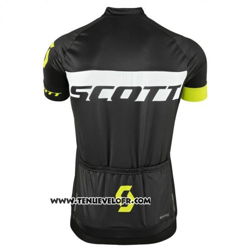 2016 Maillot Ciclismo Scott Vert et Noir Manches Courtes et Cuissard
