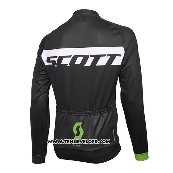 2016 Maillot Ciclismo Scott Vert et Noir Manches Longues et Cuissard