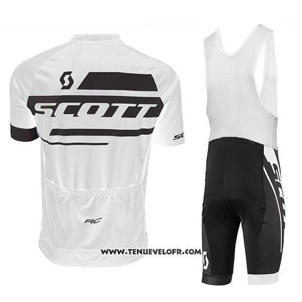2017 Maillot Ciclismo Scott Blanc Manches Courtes et Cuissard