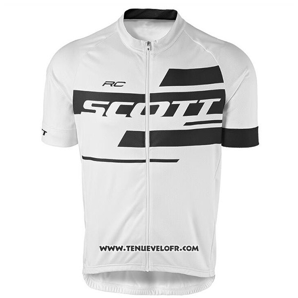 2017 Maillot Ciclismo Scott Blanc Manches Courtes et Cuissard