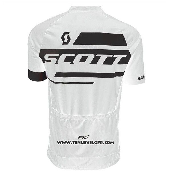 2017 Maillot Ciclismo Scott Blanc Manches Courtes et Cuissard