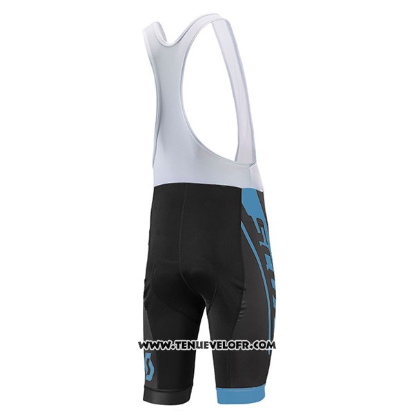 2017 Maillot Ciclismo Scott Bleu Manches Courtes et Cuissard