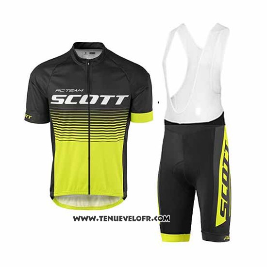 2017 Maillot Ciclismo Scott Jaune Manches Courtes et Cuissard