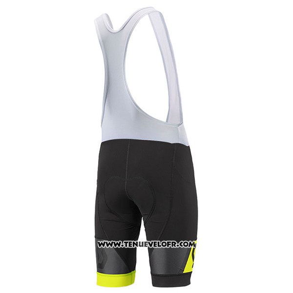 2017 Maillot Ciclismo Scott Jaune et Noir Manches Courtes et Cuissard