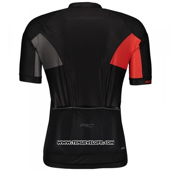 2018 Maillot Ciclismo Castelli Gris Rouge Noir Manches Courtes et Cuissard