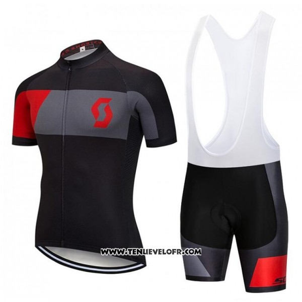 2018 Maillot Ciclismo Castelli Gris Rouge Noir Manches Courtes et Cuissard