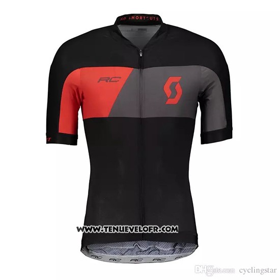 2018 Maillot Ciclismo Scott Noir Gris Manches Courtes et Cuissard