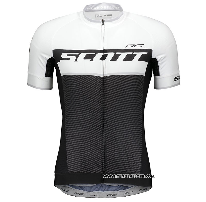 2018 Maillot Ciclismo Scott RC Blanc Manches Courtes et Cuissard