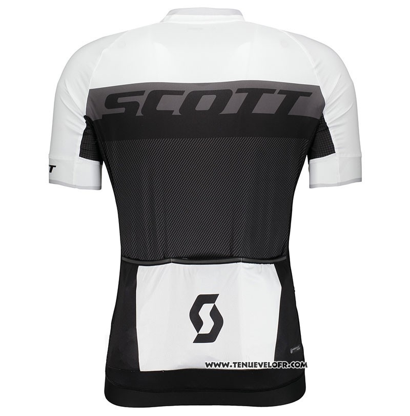 2018 Maillot Ciclismo Scott RC Blanc Manches Courtes et Cuissard