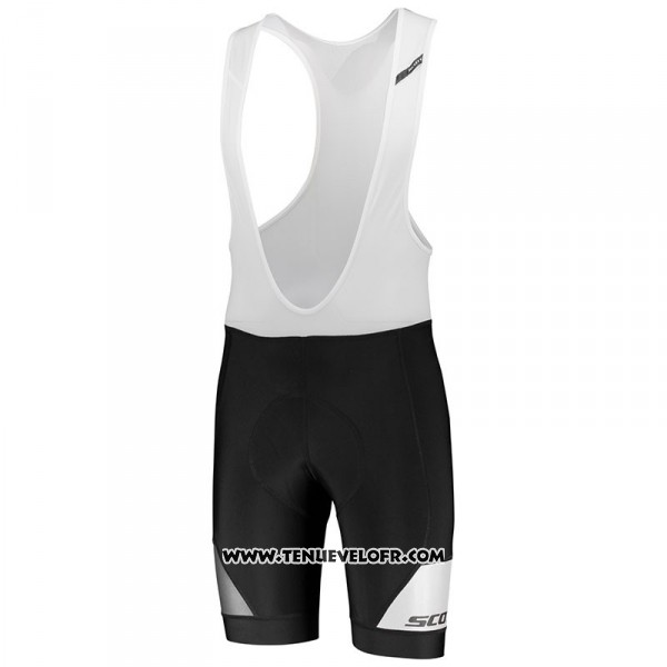 2018 Maillot Ciclismo Scott RC Gris Blanc Manches Courtes et Cuissard