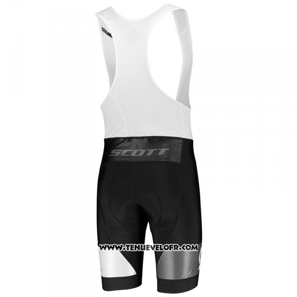 2018 Maillot Ciclismo Scott RC Gris Blanc Manches Courtes et Cuissard