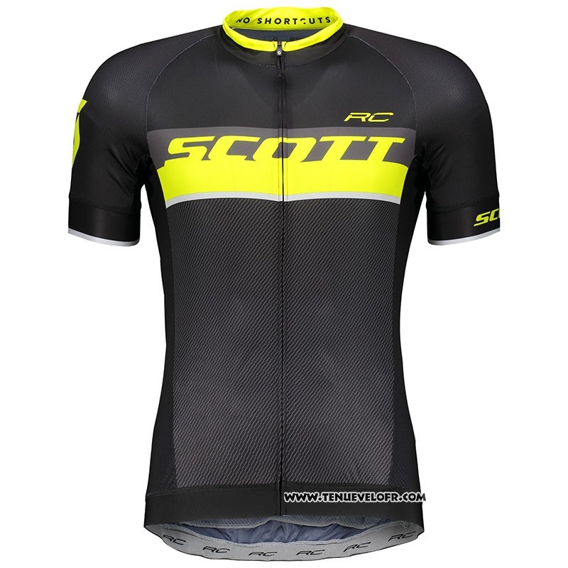 2018 Maillot Ciclismo Scott RC Jaune Manches Courtes et Cuissard