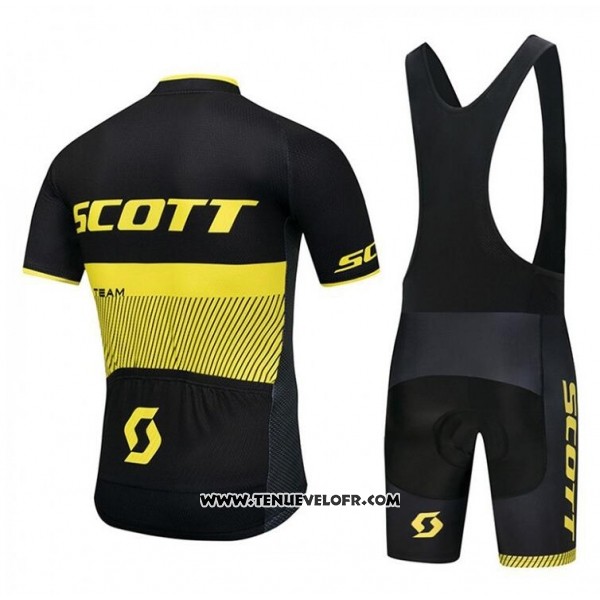 2018 Maillot Ciclismo Scott RC Noir Jaune Manches Courtes et Cuissard