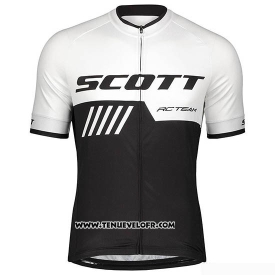 2019 Maillot Ciclismo Scott Noir Blanc Manches Courtes et Cuissard