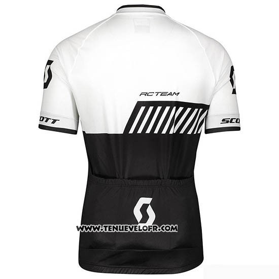 2019 Maillot Ciclismo Scott Noir Blanc Manches Courtes et Cuissard