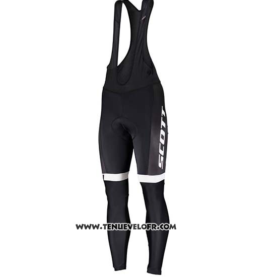 2019 Maillot Ciclismo Scott Noir Blanc Manches Longues et Cuissard