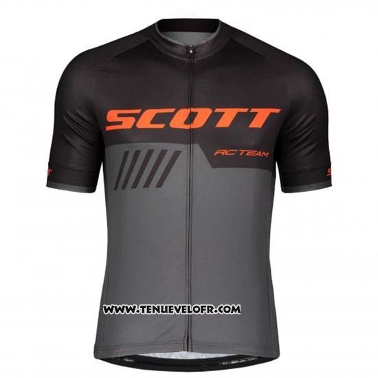 2019 Maillot Ciclismo Scott Noir Gris Manches Courtes et Cuissard