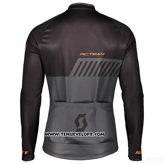 2019 Maillot Ciclismo Scott Noir Gris Manches Longues et Cuissard