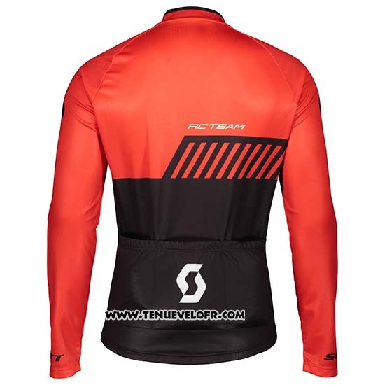 2019 Maillot Ciclismo Scott Noir Rouge Manches Longues et Cuissard