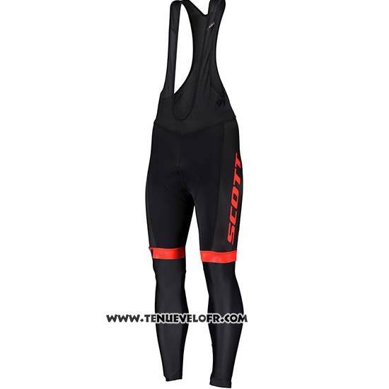 2019 Maillot Ciclismo Scott Noir Rouge Manches Longues et Cuissard
