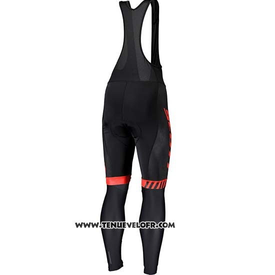 2019 Maillot Ciclismo Scott Noir Rouge Manches Longues et Cuissard