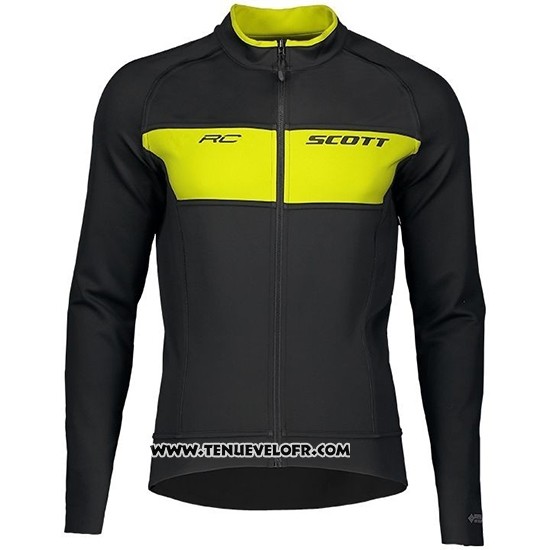 2019 Maillot Ciclismo Scott RC Ff Jaune Noir Manches Longues et Cuissard