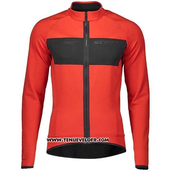 2019 Maillot Ciclismo Scott RC Ff Rouge Noir Manches Longues et Cuissard