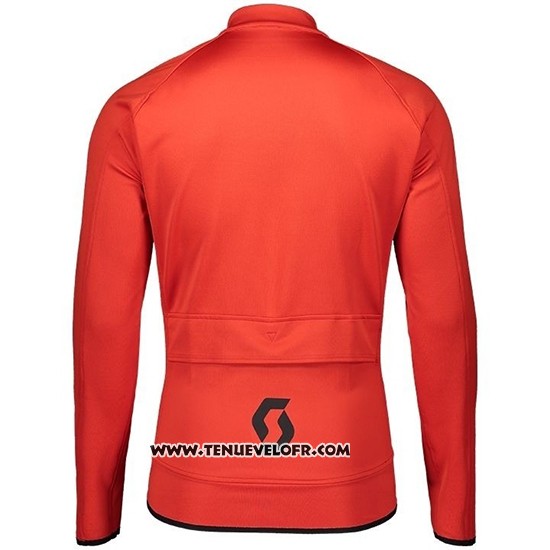 2019 Maillot Ciclismo Scott RC Ff Rouge Noir Manches Longues et Cuissard