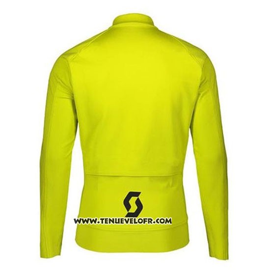 2020 Maillot Ciclismo RC Scott Jaune Noir Manches Longues et Cuissard